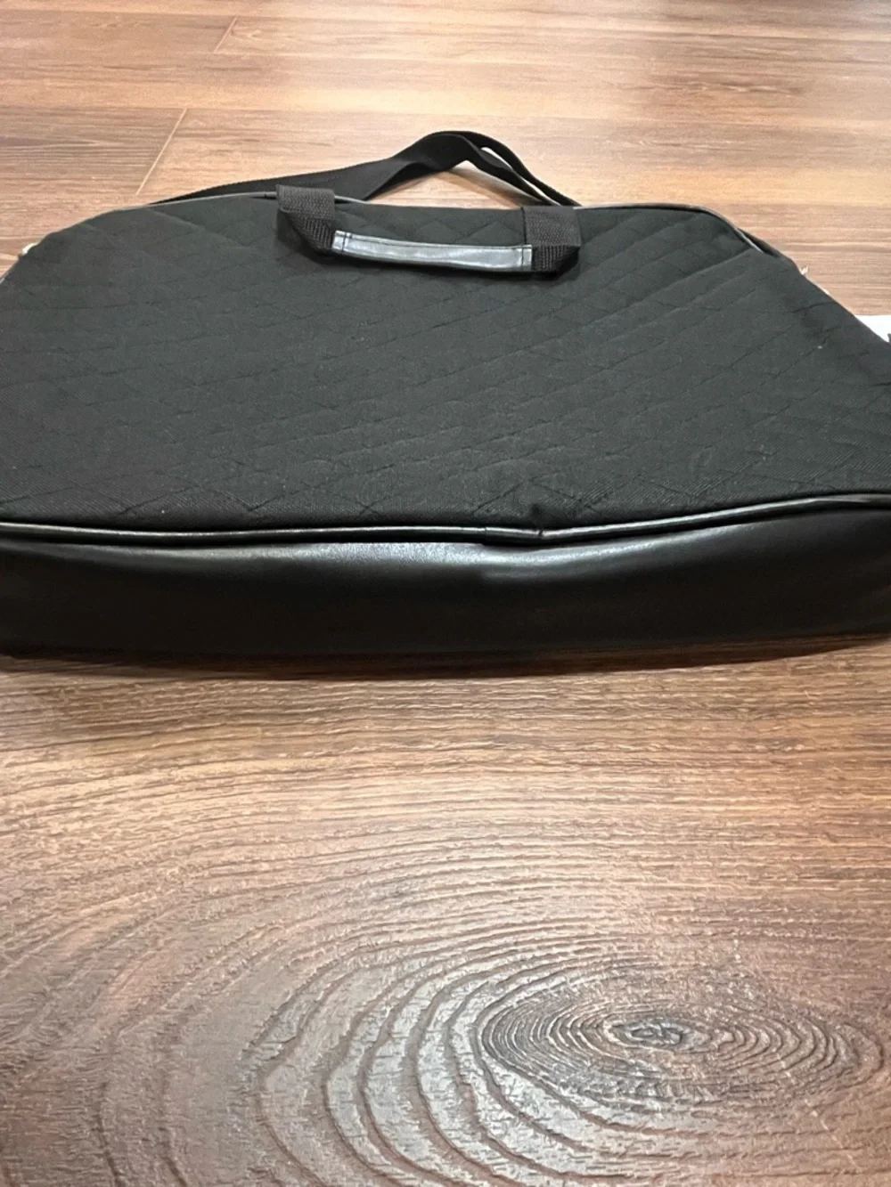 New Buxton black quilted laptop bag tote 15.6 size water repellent NWT
